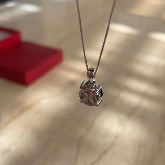 NWT Diamond Halo 18" Pendant Necklace (1/3 ct. t.w.) in 14k White Gold. $1200 - Picture 15 of 17